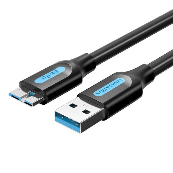 Plokščias USB 30 A iki Micro-B laidas Ventiliacija COPBI 2A 3m Juodas PVC