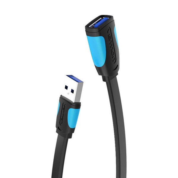 Plokščias USB 30 ilgintuvas Vention VAS-A13-B100 1m Black