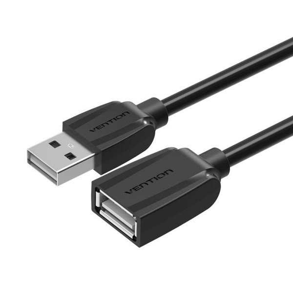 Prailginimo kabelis USB 20 ventiliacija VAS-A44-B050 05 m juodas
