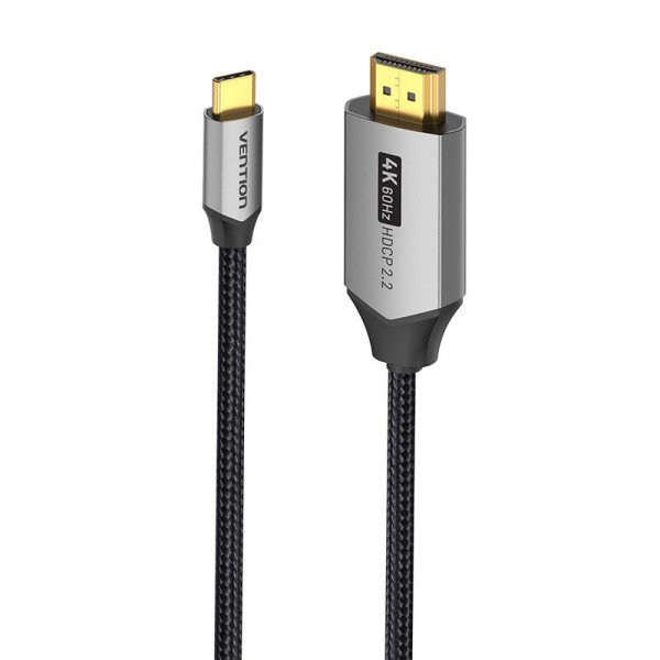 USB-C arba HDMI 20 laidas Vention CRBBF 1m 4K 60Hz juodas