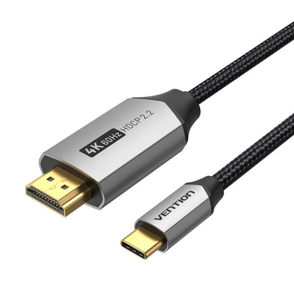 USB-C arba HDMI 20 laidas Vention CRBBF 1m 4K 60Hz juodas