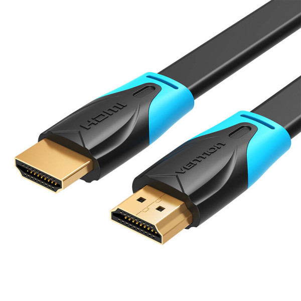 Plokščias HDMI kabelio ventiliatorius VAA-B02-L500 5m 4K 60Hz juodas