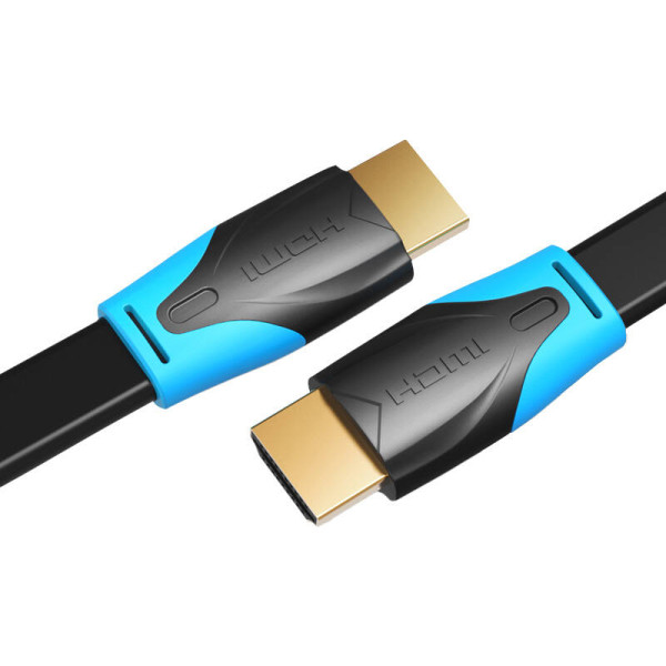 Plokščias HDMI kabelio ventiliatorius VAA-B02-L500 5m 4K 60Hz juodas