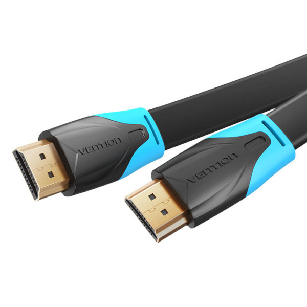 Plokščias HDMI kabelio ventiliatorius VAA-B02-L500 5m 4K 60Hz juodas
