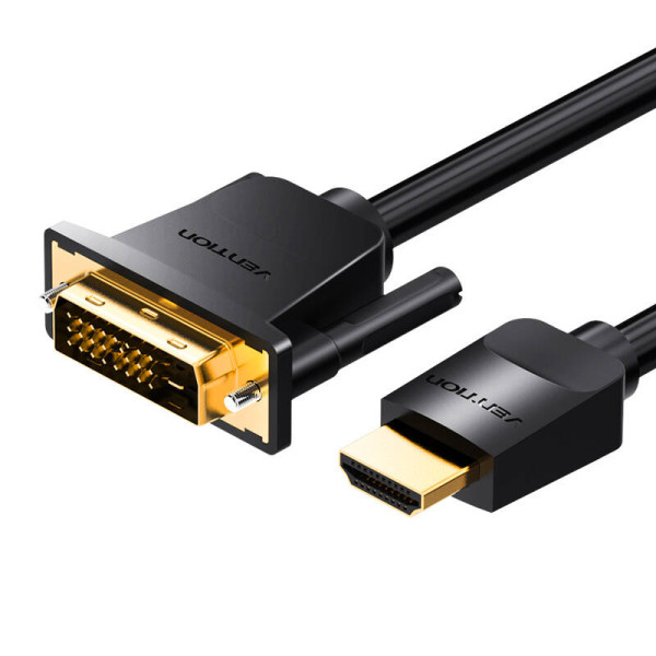 HDMI–DVI kabelis 24+1 Ventiliacija ABFBG 15 m 4K 60Hz / 1080P 60Hz juodas