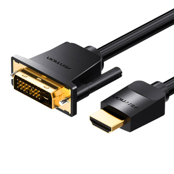 HDMI–DVI kabelis 24+1 Ventiliacija ABFBJ 5m 4K 60Hz / 1080P 60Hz juodas