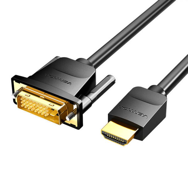 HDMI–DVI kabelis 24+1 Ventiliacija ABFBJ 5m 4K 60Hz / 1080P 60Hz juodas