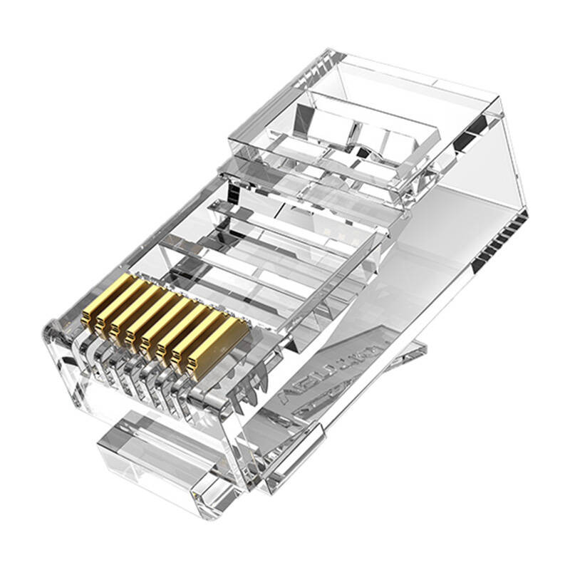 Kištukas RJ45 CAT6 UTP Jungtis Vention IDDR0-100 Skaidrus 100 vnt Kištukas RJ45 CAT6 UTP Jungtis Vention IDDR0-100 Skaidrus 100 vnt