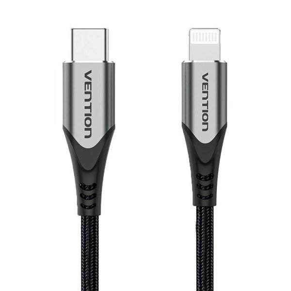 USB-C 20 iki Lightning Cable Vention TACHH 2m MFi pilka