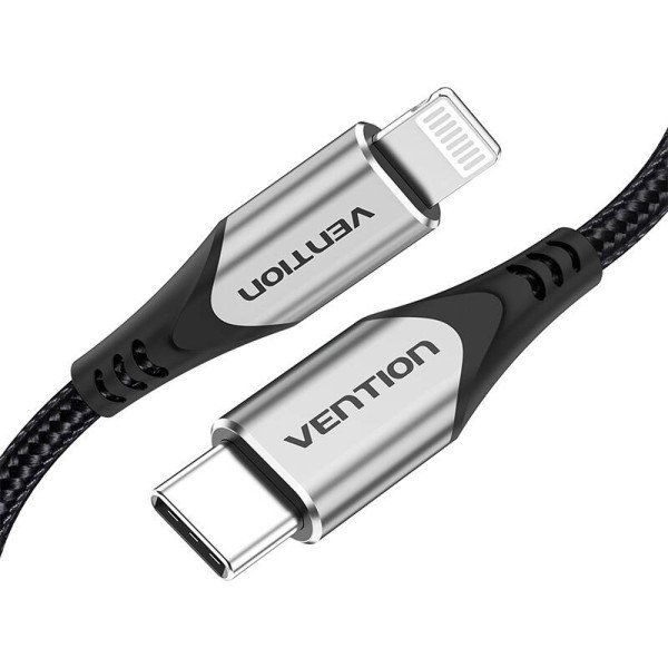 USB-C 20 iki Lightning Cable Vention TACHH 2m MFi pilka