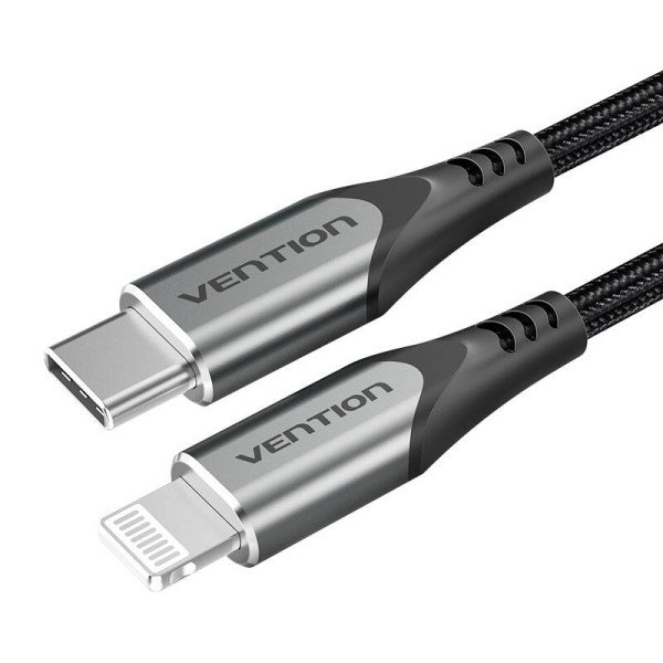 USB-C 20 iki Lightning Cable Vention TACHH 2m MFi pilka