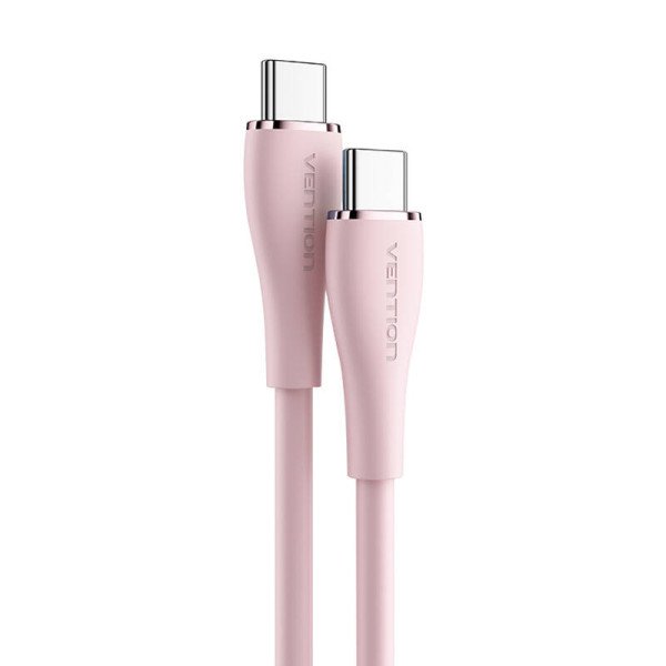 USB-C 20 į USB-C laido ventiliacija TAWPG 15 m PD 100 W rožinis silikonas
