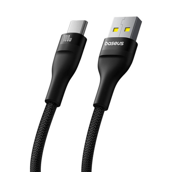 Įkrovimo kabelis Baseus Flash 2 USB į USB-C 100W 2m juodas