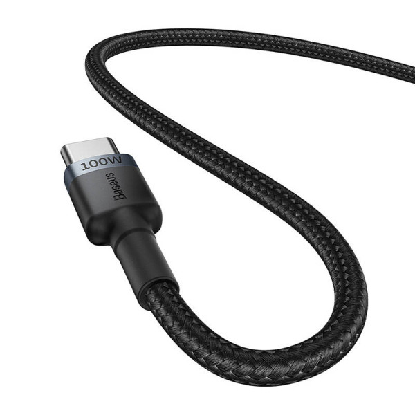 Kabelis Baseus Cafule USB-C į USB-C 100W 1m 2 vnt raudona juoda pilka juoda
