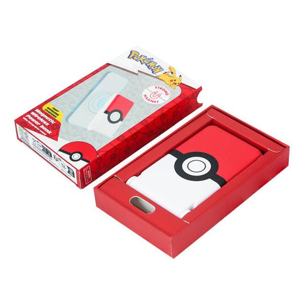 Magnetinis maitinimo blokas OTL 5000 mAh USB-C 15W Pokemon Pokeball su stovu raudona-balta