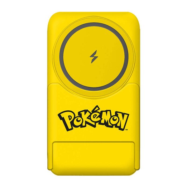 Magnetinis maitinimo blokas OTL 5000 mAh USB-C 15W Pokemon Pikatchu su stovu geltona