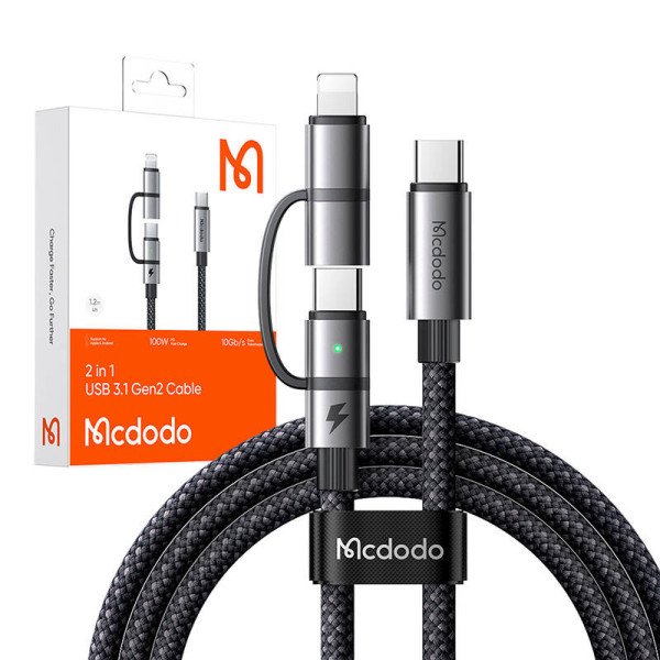 „Mcdodo 2in1“ kabelis CA-0450 USB-C į USB-C + Lightning 12 m