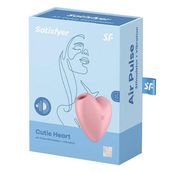 Klitorio masažuoklis Cutie Heart Light Red Satisfyer rožinis