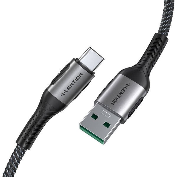 USB-A 31 į USB-C Greito įkrovimo laidas Lention CB-ACE-6A1M 6A 10Gbps 1m juodas