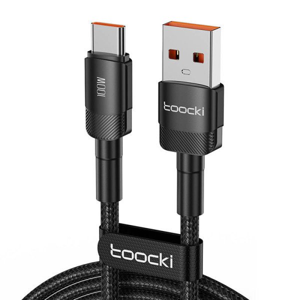 Laidas USB-A į USB-C Toocki TXCT-HY01 1m FC 100W juodas