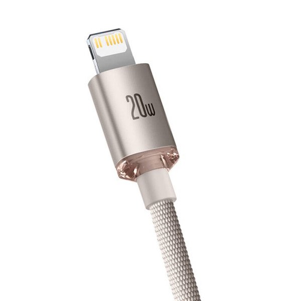 „Baseus Crystal Shine“ USB-C prie IP kabelis 20 W 12 m rožinis