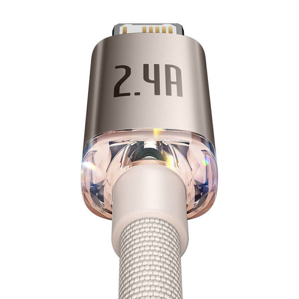 „Baseus Crystal Shine“ USB laidas skirtas „iP“ 24A 12 m rožinis
