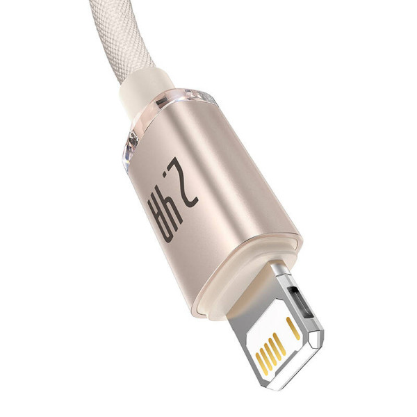 „Baseus Crystal Shine“ USB laidas skirtas „iP“ 24A 12 m rožinis