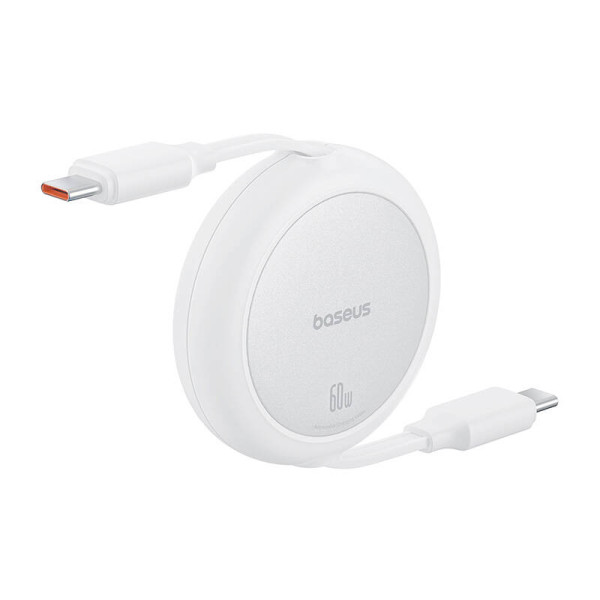 Baseus Free2Pull Mini USB-C į USB-C USB laidas 60 W 1 balta