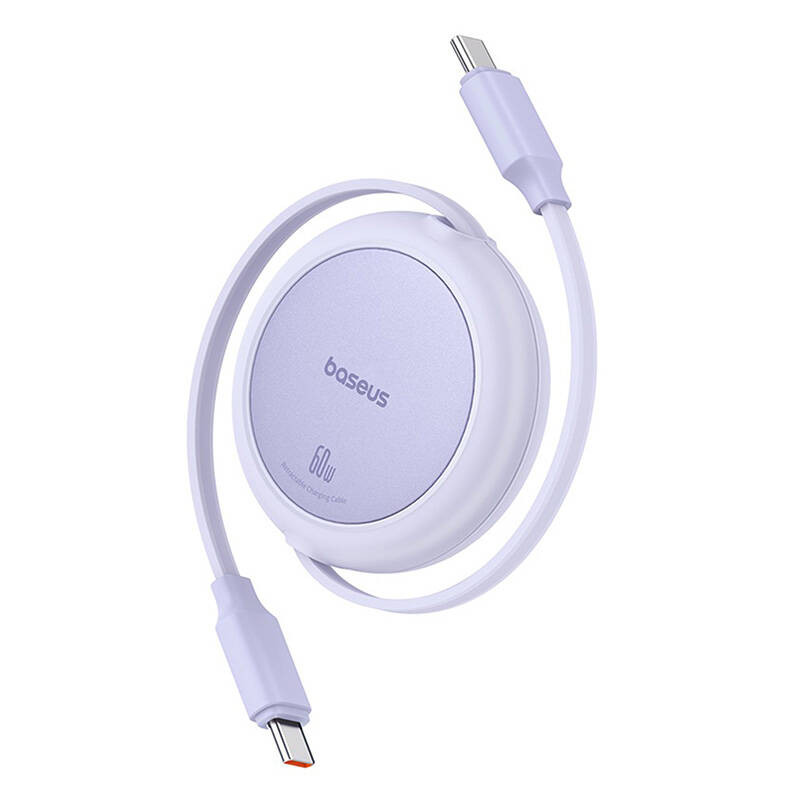 Baseus Free2Pull Mini USB-C į USB-C 60 W USB laidas 1 m violetinė Baseus Free2Pull Mini USB-C į USB-C 60 W USB laidas 1 m violetinė