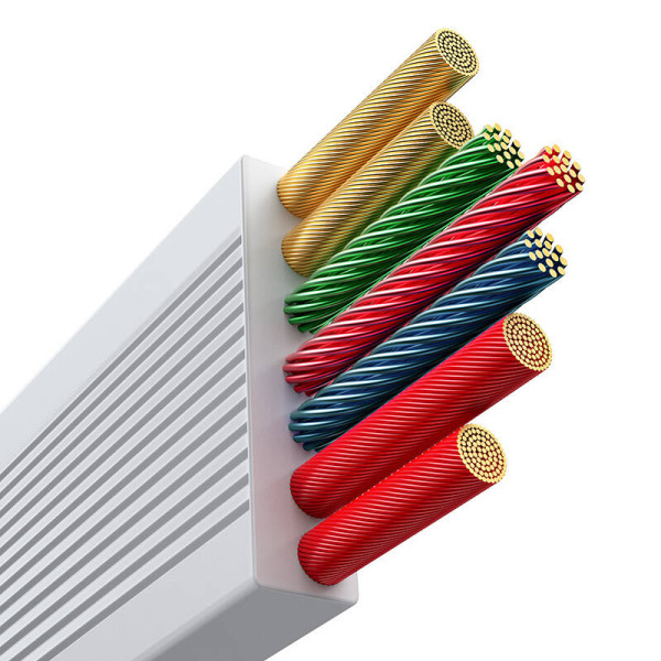 Trys viename „Baseus Free2Draw“ USB į M+L+C 100 W laidas 11 m baltas