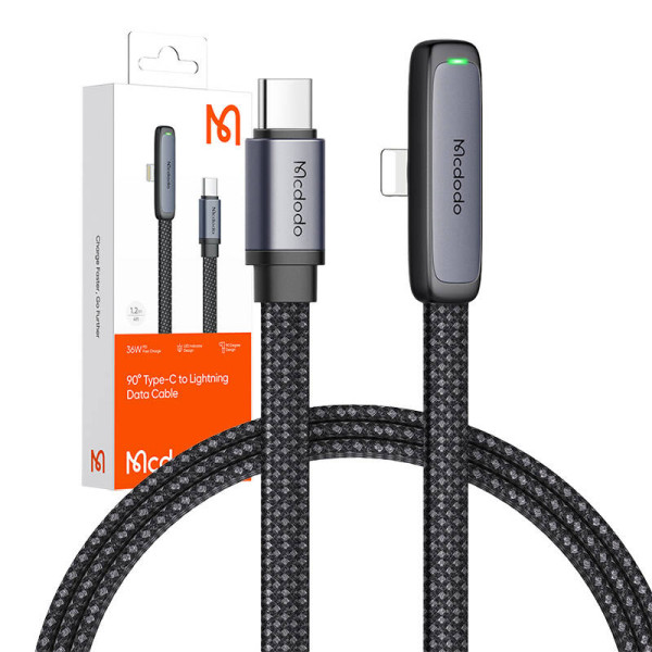 Mcdodo CA-3350 USB į USB-C kampinis kabelis 12 m juodas