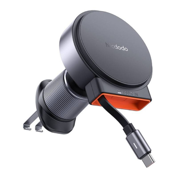 Belaidis automobilinis įkroviklis su ištraukiamu USB-C laiduMcdodo CH-3000 15W juodas
