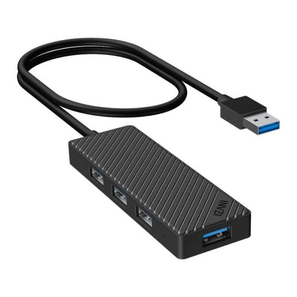 Adapterio šakotuvas 4 viename INVZI MH04 4x USB 30 juodas