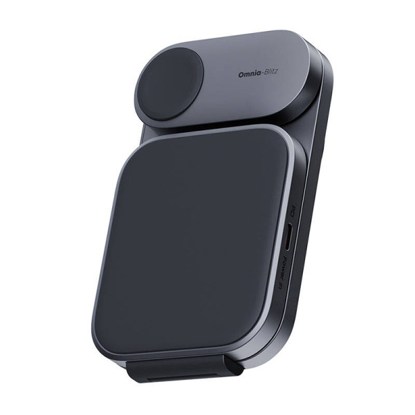 Magnetinis belaidis įkroviklis 3 viename MagFusion Aukey LC-MC312 15 W Qi2 pilka