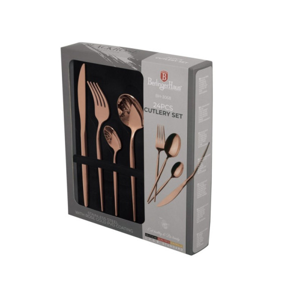 Stalo Įrankių Rinkinys Berlinger Haus BH-3068 Rose Gold 24 Dalių