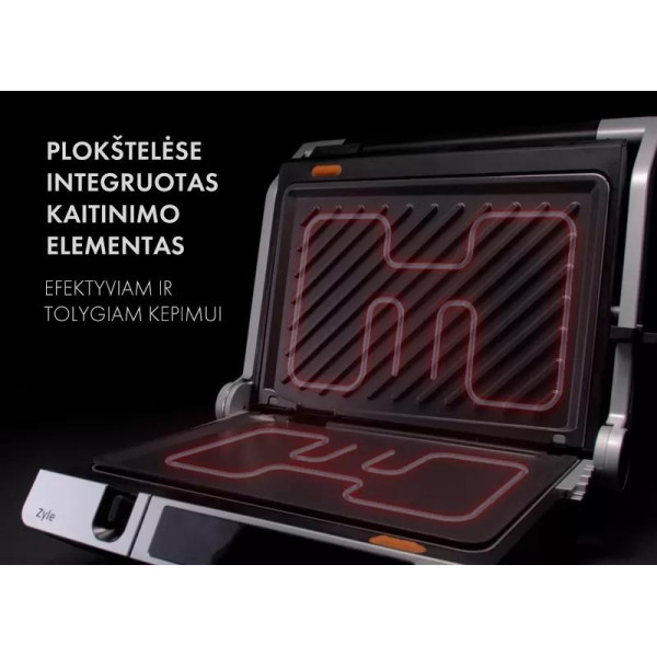 Elektrinis grilis Zyle ZY013EG, 2000 W, su temperatūros zondu