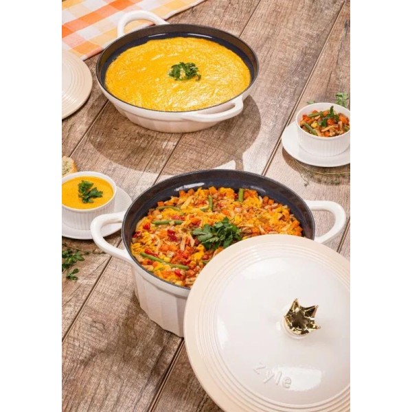 Apvalus emaliuotas ketaus puodas ZY14KI