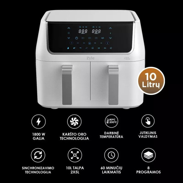 Karšto oro gruzdintuvė Zyle ZY009WDAF