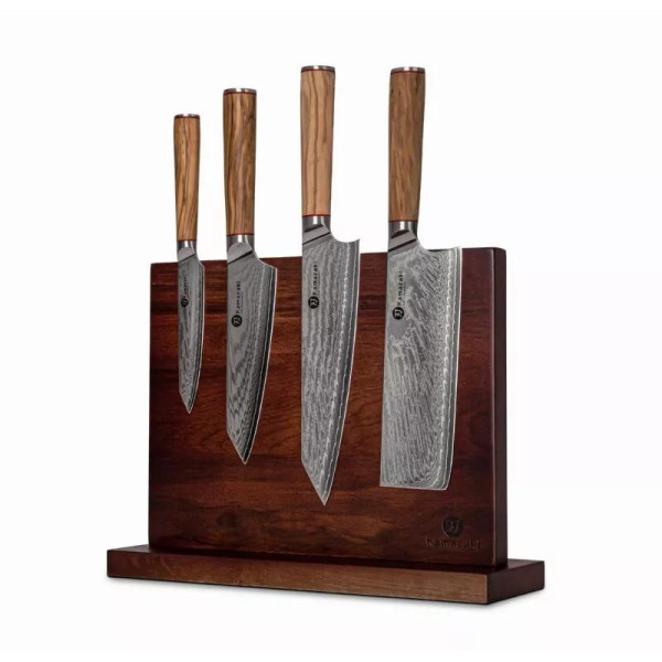 Damasko plieno peilių rinkinys su stovu KAMAZAKI KZI003SET