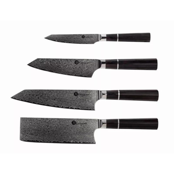 Damasko plieno peilių rinkinys su stovu KAMAZAKI KZI002SET