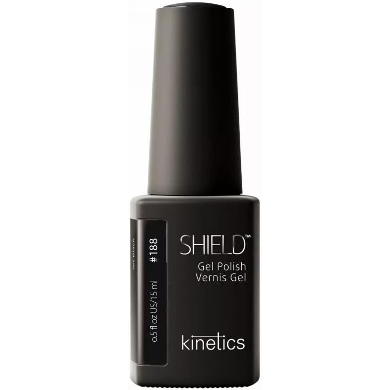 Gelinis nagų lakas SHIELD 188 Jet Black KGP188N, 15 ml