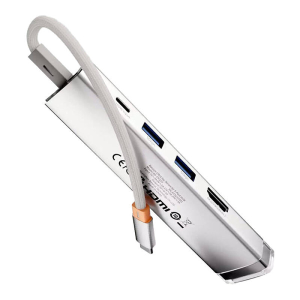 5 prievadų HUB AIR Baseus UltraJoy Series Type-C – HDMI USB30x2 PD RJ45 sidabrinis
