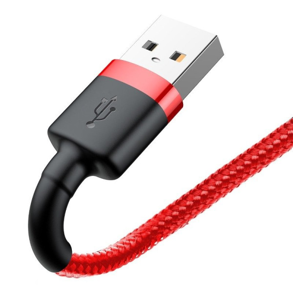 Baseus Cafule USB Lightning kabelis 24A 1m juodas + raudonas