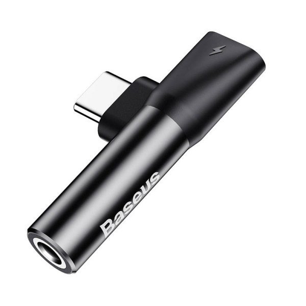 „Baseus“ garso adapteris USB-C prie 35 mm mini lizdo + USB-C juodas