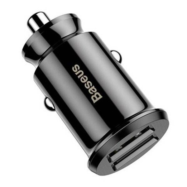 Baseus Grain 2x USB 5V 31A automobilinis įkroviklis juodas