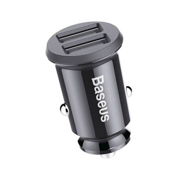 Baseus Grain 2x USB 5V 31A automobilinis įkroviklis juodas