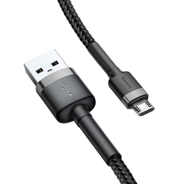Baseus Cafule Micro USB laidas 24A 05m pilkas + juodas