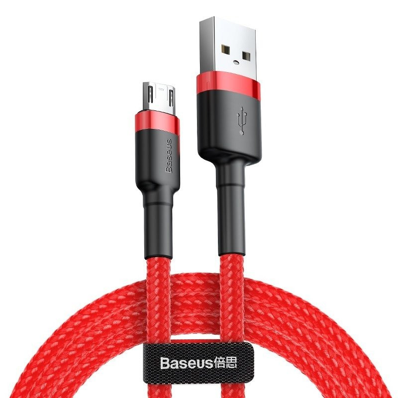 Baseus Cafule Micro USB laidas 24A 1m raudonas Baseus Cafule Micro USB laidas 24A 1m raudonas