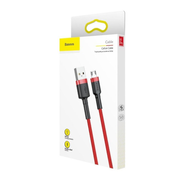 Baseus Cafule Micro USB laidas 24A 1m raudonas