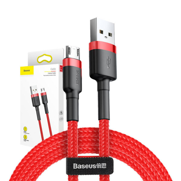 Baseus Cafule Micro USB laidas 24A 1m raudonas